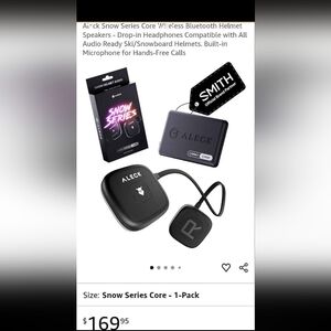 Aleck Wireless Bluetooth Helmet Speakers -Snow Series Core